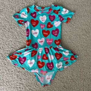 Posh Peanut Valerie Short Sleeve Twirl Skirt Bodysuit (12-18 months)